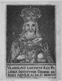 Король Владислав Локотка с цепью ордена Белого орла; художник J. Surmacki