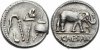 Монета с изображением слона, выпущенная Цезарем в честь высадки римлян в Британии