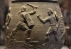 Бой гладиаторов (изображение на римском бронзовом сосуде)