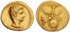 Золотая монета приемного сына Цезаря – Октавиана, ставшего императором Августом