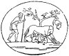 Волчица, Ромул и Рем на римской печатке