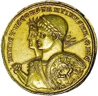 Константин Великий и образ Sol Invictus. Медальон. 313 г.