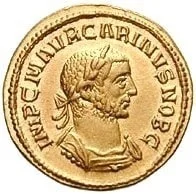 Император- философ Марк Аврелий Антонин на римской золотой монете-аyрее (аврее)