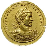 Марк Аврелий Валерий Клавдий, более известный в римской историографии как Клавдий II Готский, - римский император, правивший в 268—270 годах. Изображение на римской золотой монете – аурее (аврее).