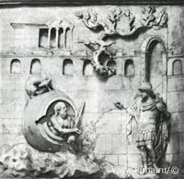Kиник Диоген в глиняной бочке-пифосе и Александр Великий
