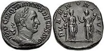 Гонитель «галилеян» император Деций на римской монете