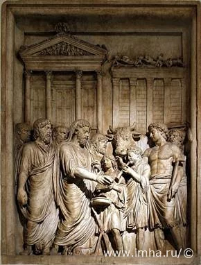Император-стоик Марк Аврелий в качестве Верховного Понтифика приносит жертвy «праотеческим» богам