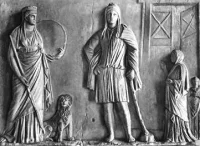 Kибела и Аттис на римском барельефе