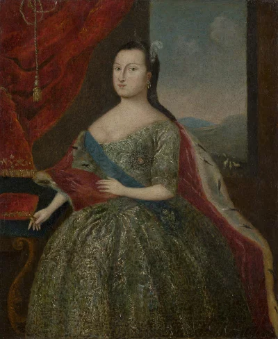 Портрет правительницы Анны Леопольдовны. Неизвестный художник. Россия, 1739–1740 гг. (частично переписан в конце 1740–1741 г.). Холст, масло, 35х29 см. ГЭ