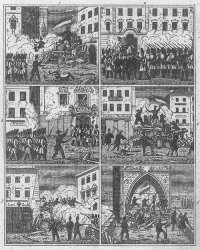 Прага. Баррикады в 1848 году и подавление восстания Австрийскими войсками.