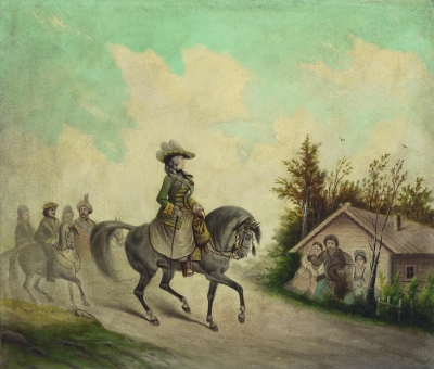 Сцена из путешествия Екатерины II в Крым. Неизвестный художник. Россия, XIX в. Холст, масло, 45,5х52,7 см. ГЭ