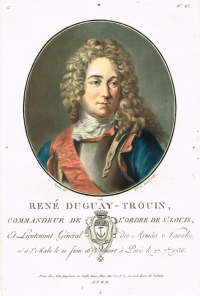 Ren? Dugay-Trouin, Commandeur de l'Ordre de St Louis, et Lieutenant G?n?ral des Arm?es Navales; n? ? St Malo le 10 Juin 1673; mort ? Paris le 27 7bre 1736 - grav? par Mme de Cernel en 1789 d'apr?s Sergent - s?rie C n° 25 - MAS Estampes Anciennes - Antique Prints
