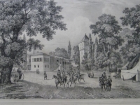 Ставка графа Дибича-Забалканского в Эски-Серале. Бишебуа Луи Пьер Альфонс, Адам Виктор-Жан Винсент/ Adam Victor-Jean Vincent, Дезарно А. О., Седжер К./Sayger C. Карл Иванович. 1830-е. Бумага, литография, 38,9х54,2. ГМП