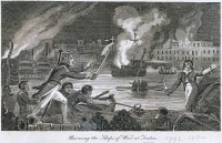 Молодой Сидни Смит поджигает французские корабли в порту Тулона