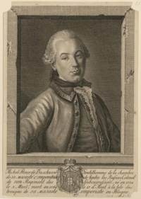 Портрет князя М.И. Дашкова. Гравер: Герасимов, Дмитрий Герасимович. Россия, Санкт-Петербург. Вторая половина XVIII в. Бумага, гравюра резцом, 25,1х17,6 см. ГЭ