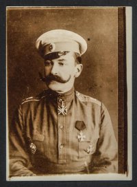 Генерал-майор Чекотовский Игнатий Игнатьевич. Фотография. Портрет. 1914-1918 гг. Российская империя. Фотобумага, карандаш, фотопечать, рукопись, 8,9х6,5 см. ФГБУК "Новгородский государственный объединенный музей-заповедник"