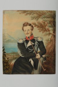 Портрет князя Владимира Андреевича Долгорукого (Долгорукова), графическое произведение. Фридриц Н., Россия, 1837 г. Бумага, акварель, белила, 22,5 x 18,8 см. ГБУК г. Москвы "Музейное объединение "Музей Москвы".