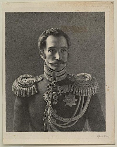 Портрет генерала Дубельта. Неизвестный литограф. Россия, первая половина XIX в. Бумага китайская; литография, 37.2х29.3 см. ГЭ