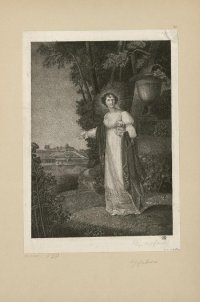 Портрет Д.А. Державиной. Колосов, Иван (работал в конце XVIII - начале XIX вв.). Автор оригинала: Боровиковский, Владимир Лукич (1757-1825). Россия, Москва, начало XIX в. Бумага; пунктир, 41.8х29.3 см. ГЭ