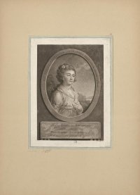 Портрет Екатерины Яковлевны Державиной. Майр, Иоганн Христоф (1764-1812). Автор оригинала: Боровиковский, Владимир Лукич (1757-1825). Россия, Санкт-Петербург, конец XVIII в. Бумага; акватинта, отпечаток сангиной, 31.1х22.9 см. ГЭ