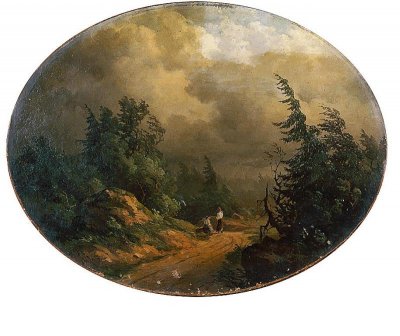 Джогин Павел Петрович. Пейзаж. Россия, 1878 г. Чолст, масло, 35,5х46 см. ГБУК Краснодарского края "Краснодарский краевой художественный музей имени Ф.А. Коваленко"