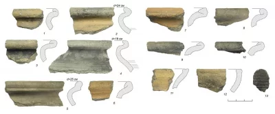 Прорись печати Юрия ДолгорукогоКерамика с селища Спасское городище