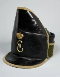 Каска рядового егерской команды Лейб-Гвардии Измайловского полка. 1786-1796 гг. Диаметр 24,5 см; высота 22,5 см. ВИМАИВиВС