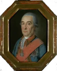 Портрет генерала И.М. Измайлова 1780-е гг. Неизвестный художник конца XVIII в. Бумага наклеена на холст, пастель, белила, дерево, бронза, стекло (рама), 26,5х19,5 см (в свету, восьмиугольник). ГЭ