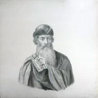 Князь Ярослав Мудрый. Турлыгин Яков Прокопьевич. г. Москва, начало XX в. Белила, картон, карандаш, 23х24 см. ГБУК Московской области "Государственный историко-художественный музей "Новый Иерусалим"