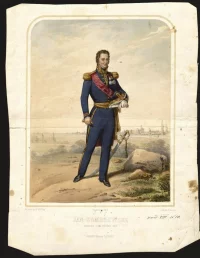 Ян Домбровский (1775- 1818), польский генерал. Maurin A. (литограф), Варшава, 1803 г. Бумага, литография, акварель, 30,3х23 см. ГИМ