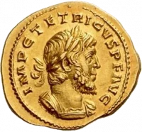 Золотая монета галльского узурпатора Тетрика