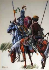 "Воины Крымского ханства XVI - XVII вв." Картина-реконструкция. Горелик М. В. (Художник). СССР,  1981 г. Бумага, гуашь, акварель, 44 х 31 см. ГБУК "Пензенский государственный краеведческий музей"