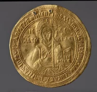 Монета наградная царя Алексея Михайловича (1645-1676). Золотой в 2 угорских. Московский монетный двор. 1645 - 1676 гг.