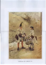 Grenadier und Tambour 1710. Австрийский гренадер и барабанщик в 1710 г.