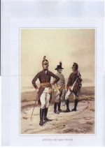 Artillerie und Train 1798—1803. Артиллеристы и обозник (в центре) в 1798-1803 гг.