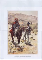 Seressaner und Grenzinfanterist 1848. Серессанер (Серессанер (нем. Serezaner, хорватский: serežani, сербский: сережани) — подразделение военной полиции Габсбургов в Лике, Хорватская военная граница. Название происходит от сарацин («обитатели палаток»).) и пехотинец-пограничник в 1848 г.