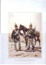Feld-Gendarm zu Fuss und zu Pferd 1850—1861. Пеший и конный полевой жандармю австрийская армия. 1850-1861 гг.