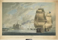 Британский флот проходит мимо замка Кронборг, 30 марта 1801 года, перед битвой при Копенгагене.