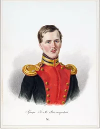 Граф Иосиф Виельгорский, совоспитанник Цесаревича. Реймерс Ф. Россия, Санкт-Петербург, 1837-1838 гг. Бумага, акварель, 19,5х14,7 см; 33,5х26,5 см (паспарту). ГЭ