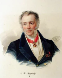 Портрет художника А.И. Зауервейда. Гау, Владимир Иванович. 1816-1895. Россия, Санкт-Петербург, 1838 г. Картон, акварель,19,5х14,8 см; 33,6х26,7 см (паспарту). ГЭ