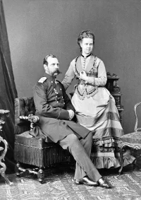 Император Александр II с дочерью - великой княжной Марией Александровной. 1873 г.