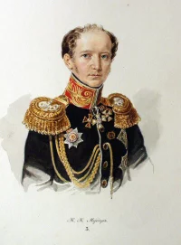 Портрет К.К. Мердера. Реймерс, Иван Иванович. Россия, Санкт-Петербург, 1835 г. Акварель, бумага, 19,3х14,8 см; 33,5х26,5 см (паспарту). ГЭ