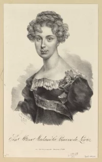 Портрет княгини Ж.А. Лович. Литограф: Щливицкий, Валентий (?). Российская империя, 1827 г. Бумага, литография, 35х22 см. ГЭ