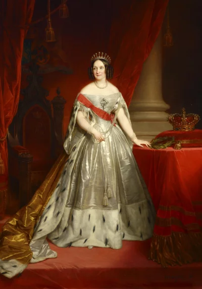 Портрет королевы-матери Анны Павловны, супруги короля Нидерландов Виллема II. Кейзер, Никез де (1813-1887). Бельгия, 1849-1850 гг. Холст, масло, 285х199 см. ГЭ