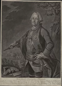 Миних Б. Х. Гравер Stenglin Yean. 1765 г. Бумага, меццо-тинто, 47,5х34,5 см. ГИМ