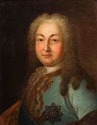 Портрет графа Андрея Ивановича Остермана (1687 - 1747). Неизвестный художник, автор оригинала Франкарт. Вторая половина XVIII века. Холст, масло, 62,5х47 см. ГИМ