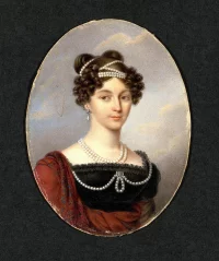 Портрет царевны Анны Петровны, супруги Карла Фридриха Гольштейн-Готторпского, герцогини Голштинская (1708-1728), дочери императора Петра I. Неизвестный художник пер. пол. ХIХ в. Россия, первая половина XIX в. Холст, масло, 83,5х70 см. ГЭ