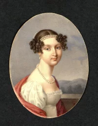 Портрет Великой княгини Анны Павловны. Беннер, Жан-Анри. 1776-1836 гг. Франция, после 1817 г. Бумага, акварель, гуашь, 14х10,5 см. ГЭ