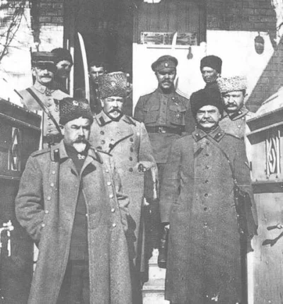 Слева направо - Деникин, Лукомский, Драгомиров, Романовский.