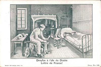 Дрейфус на острове Дьявола (Чортов остров). Письмо из Франции! Германия. Берлин, 1899 г. Бумага, 9 х 14 см. Государственный музей истории Санкт-Петербурга